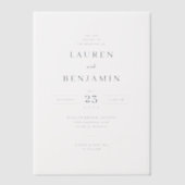Elegant White Serif Wedding Invitation ベラム紙招待状 (正面)