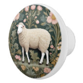 Elegant White Sheep William Morris Inspired セラミックノブ (右)