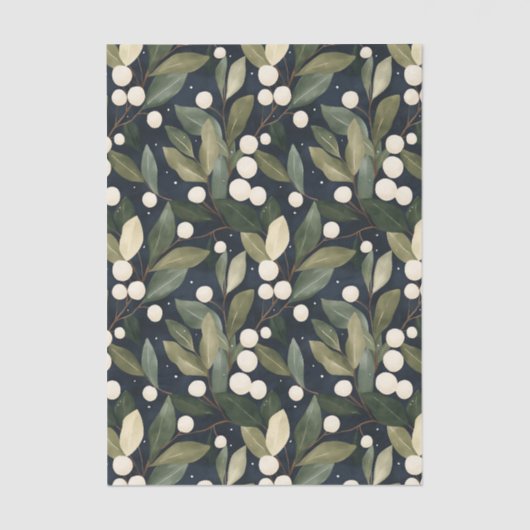 Elegant White Snowberry Holiday Tissue Paper 薄葉紙 (正面)