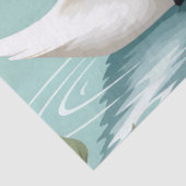 Elegant white swan floral blue 薄葉紙 (詳細)