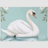 Elegant white swan floral blue 薄葉紙 (正面)