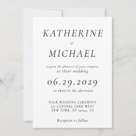 Elegant White Timeless Wedding Invitations 招待状