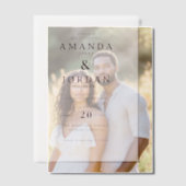 Elegant White Typographic ベラム紙招待状 (オフセット (カップル))