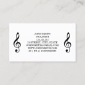 Elegant White Violin Violinist Business Card 名刺 (裏面)