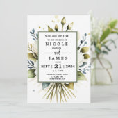 Elegant White Watercolor Floral 招待状 (スタンド正面)