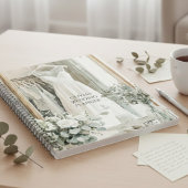 Elegant White Wedding Dress Floral Wedding Planner ノートブック