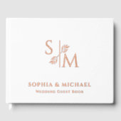 Elegant White Wedding Guest Books Foil Guestbook ゲストブック (正面)