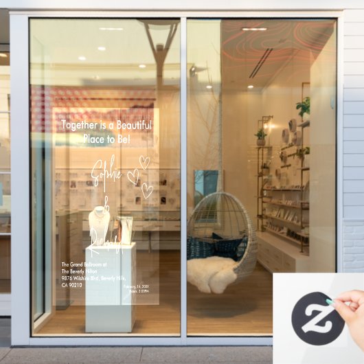 Elegant White Weddings Celebrating Love Romance ウィンドウサイン (店舗窓)