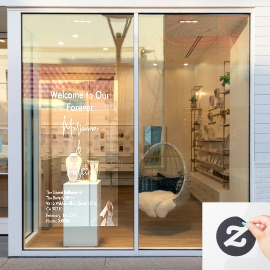 Elegant White Weddings Celebrating Love Romance ウィンドウサイン (店舗窓)