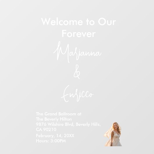 Elegant White Weddings Celebrating Love Romance ウィンドウサイン (シート)