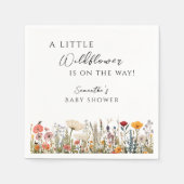 Elegant White Wildflower Bloom Baby Shower スタンダードカクテルナプキン (正面)