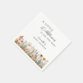 Elegant White Wildflower Bloom Baby Shower スタンダードカクテルナプキン (角)