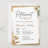 Elegant Wild Floral Retirement Party Arch Photo 招待状 (正面)