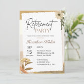 Elegant Wild Floral Retirement Party Arch Photo 招待状 (スタンド正面)