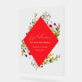 Elegant Wild Flower Blooming Wedding Welcome  アクリルサイン (傾斜)