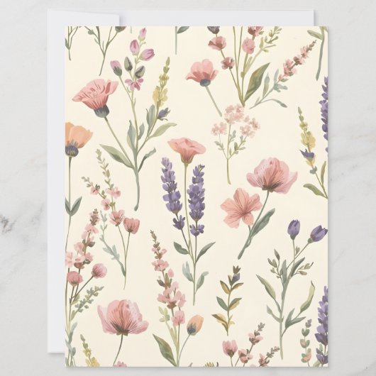 Elegant Wild flower Patterned Scrapbook Paper (裏面)