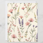 Elegant Wild flower Patterned Scrapbook Paper (正面)