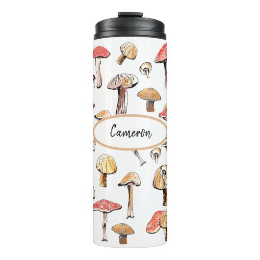 Elegant Wild Mushroom Personalized Nature Themed タンブラー (正面)