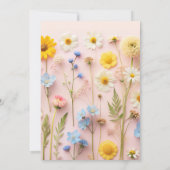 Elegant Wildflower 1st Birthday Photo 招待状 (裏面)