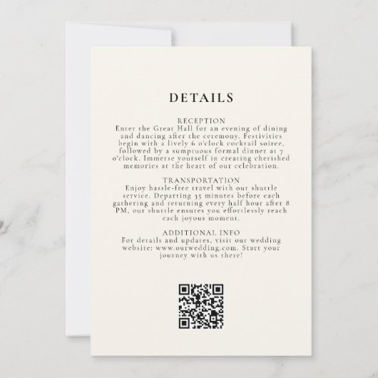 Elegant Wildflower All in One QR Code Wedding 招待状 (裏面)