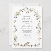 Elegant Wildflower Arch Garden Bridal Shower 招待状 (正面)