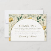 Elegant Wildflower Arch Minimal Wedding サンキューカード (正面)