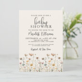 Elegant Wildflower Baby Shower 招待状 (スタンド正面)