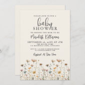 Elegant Wildflower Baby Shower 招待状 (正面/裏面)