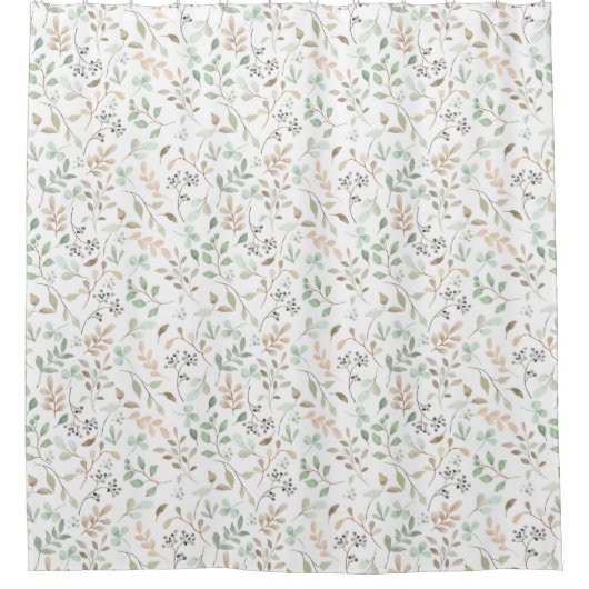 Elegant Wildflower Boho  シャワーカーテン (正面)