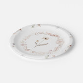Elegant Wildflower Boho Floral Garden Plate ペーパープレート (アングル)