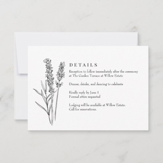 Elegant Wildflower Boho Wedding RSVP Card (正面)