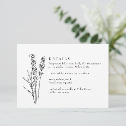 Elegant Wildflower Boho Wedding RSVP Card (スタンド正面)