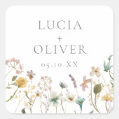 Elegant Wildflower Envelope Sticker スクエアシール (正面)