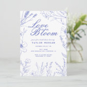 Elegant Wildflower Floral Bridal Shower 招待状 (スタンド正面)