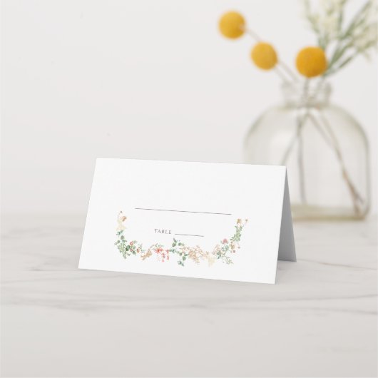 Elegant Wildflower Floral Place Card プレイスカード (正面)