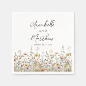 Elegant Wildflower Floral Wedding スタンダードカクテルナプキン (正面)