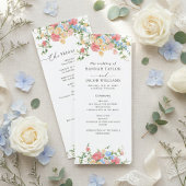 Elegant Wildflower Floral Wedding Program プログラム