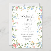 Elegant Wildflower Floral Wedding Save the Date マグネット招待状 (正面)