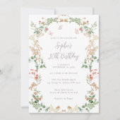 Elegant Wildflower Garden 30th birthday 招待状 (正面)