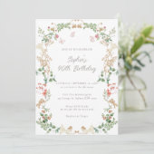 Elegant Wildflower Garden 40th birthday 招待状 (スタンド正面)