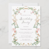 Elegant Wildflower Garden birthday party 招待状 (正面)