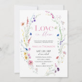  Elegant Wildflower garden Bridal Shower  招待状 (正面)