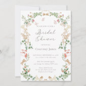 Elegant Wildflower Garden Bridal Shower 招待状 (正面)