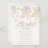 Elegant Wildflower Garden Bridal Shower 招待状 (正面)