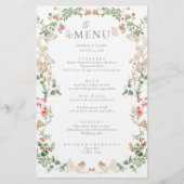 Elegant Wildflower Garden Floral Menu Card (正面)