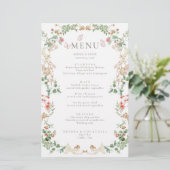 Elegant Wildflower Garden Floral Menu Card (スタンド正面)