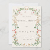 Elegant Wildflower Garden Floral Save the date 招待状 (正面)