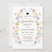 Elegant Wildflower Garden Graduation Party 招待状 (正面)