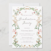 Elegant Wildflower Garden graduation party 招待状 (正面)