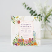 Elegant Wildflower Garden Wedding Invitation 招待状 (スタンド正面)